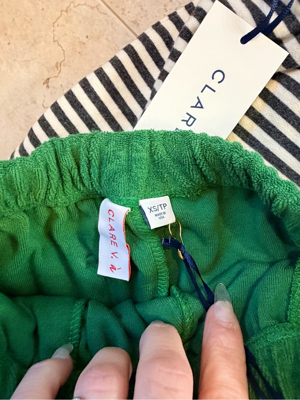 Clare V La Plage Shorts - Basil NWT $145 - Picture 10 of 12